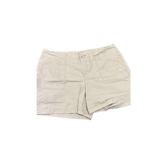 Dockers Tan Khaki Shorts with Orange Stitching Women's Size 16 - Picture 1 of 5